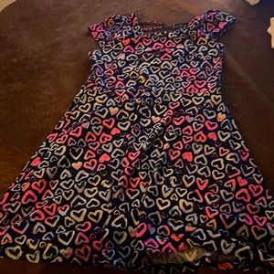 Girls heart printed multi colored dress soft